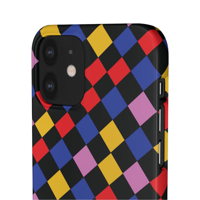 Colorful Checkerboard Cute Phone Case - Sleek Snap - for iPhone 16 15 14 13 12 11 Max Pro Plus Samsung Galaxy S24 S23 S22 S21 S20 Plus Ultra - Studio40ParkLane