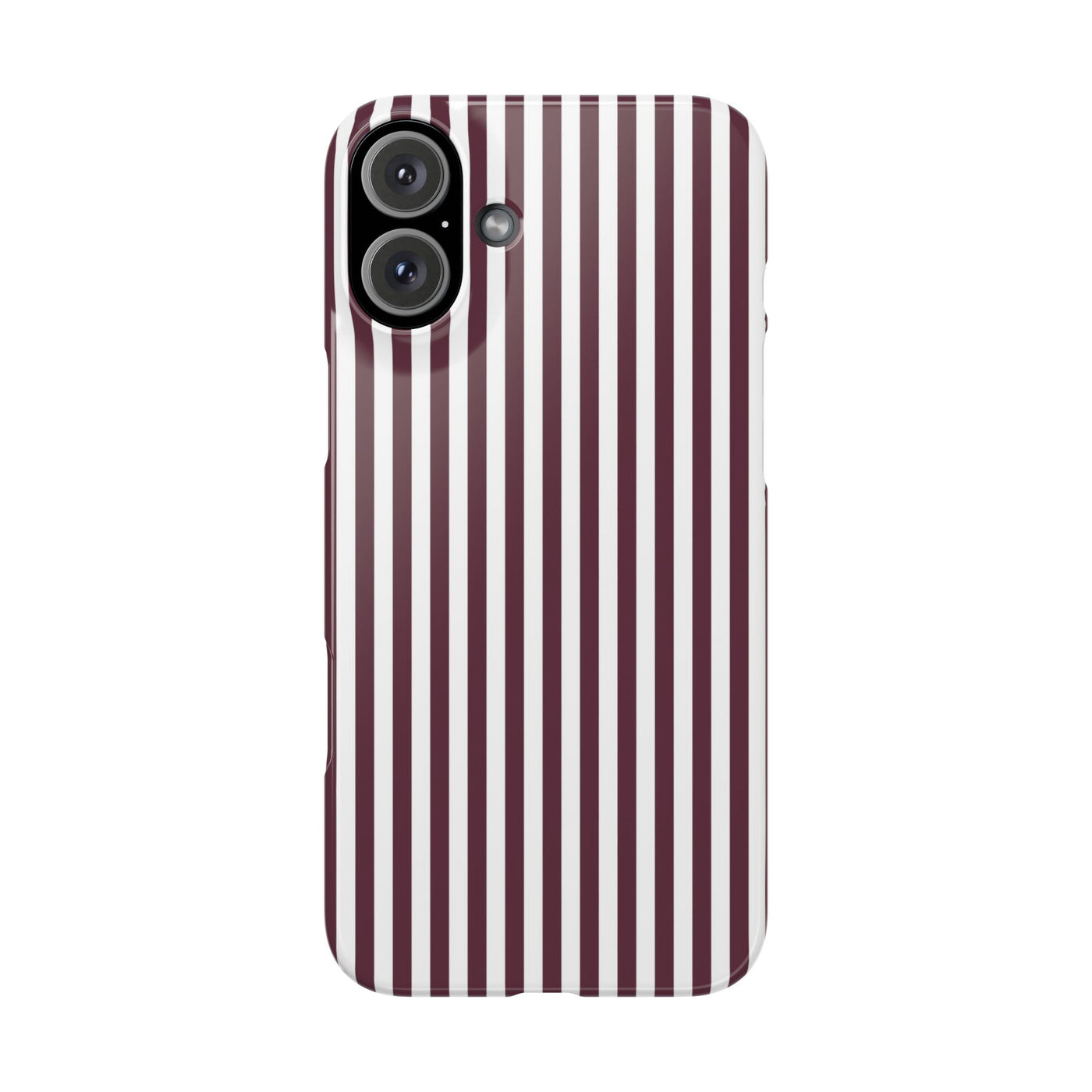 Slim Burgundy Wine Striped Cute Phone Case for Iphone 16 - | iPhone 15 Pro Max Case | iPhone 14 Case Iphone 13 12 11 10 9 8 7 Gift for Her - Studio40ParkLane
