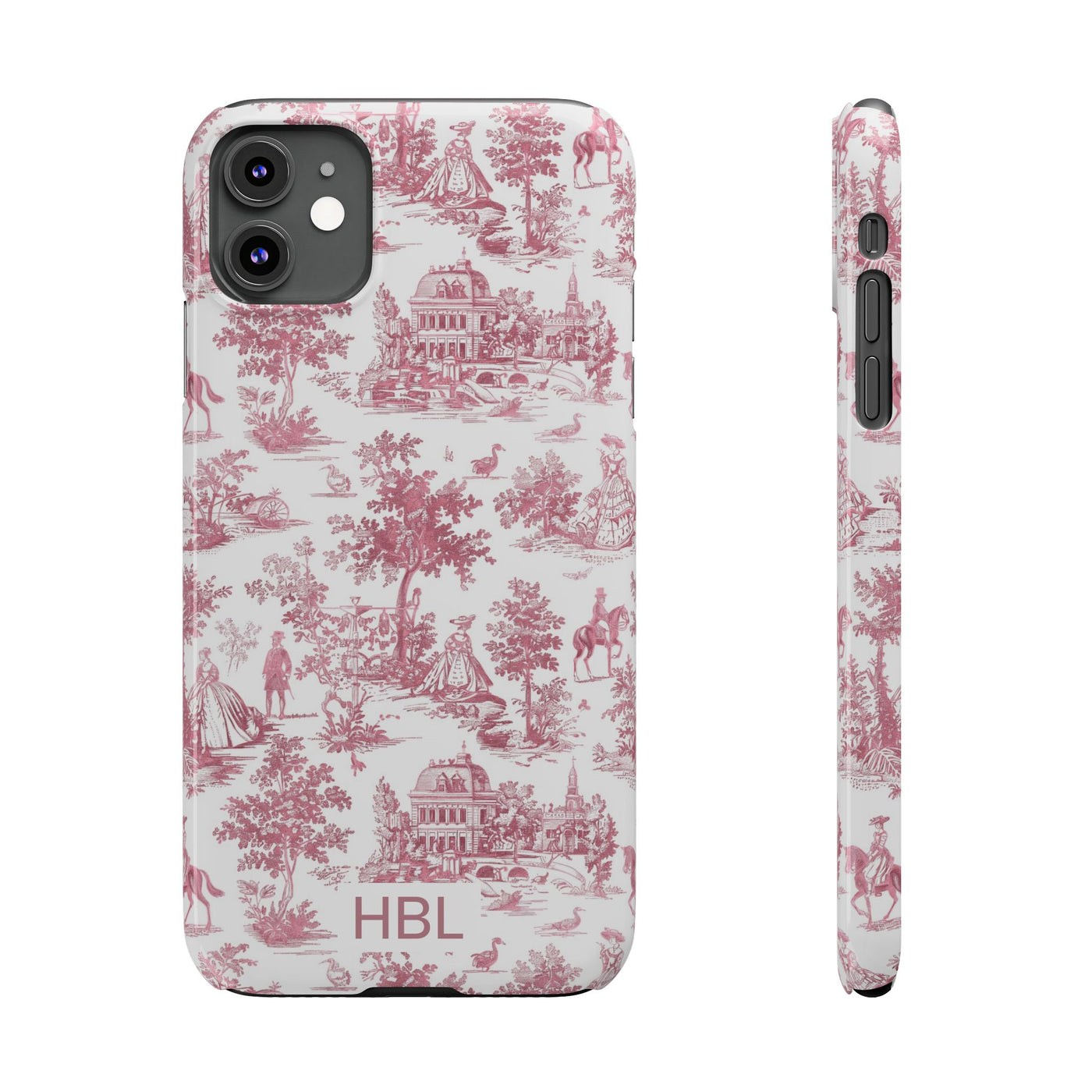 Slim Personalized Slim Pink Vintage French Toile Cute Phone Cases for Iphone 16 Pro Max | iPhone 15 Case | iPhone 15 Pro Max Case, Iphone 14, Iphone 14 Pro Max, Iphone 13 12 11 8 7