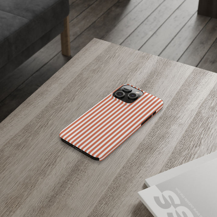Slim Red Winter Peach Striped Cute Phone Case for Iphone 16 - | iPhone 15 Pro Max Case | iPhone 14 Case 13 12 11 10 9 8 7 X XS Gift for Her