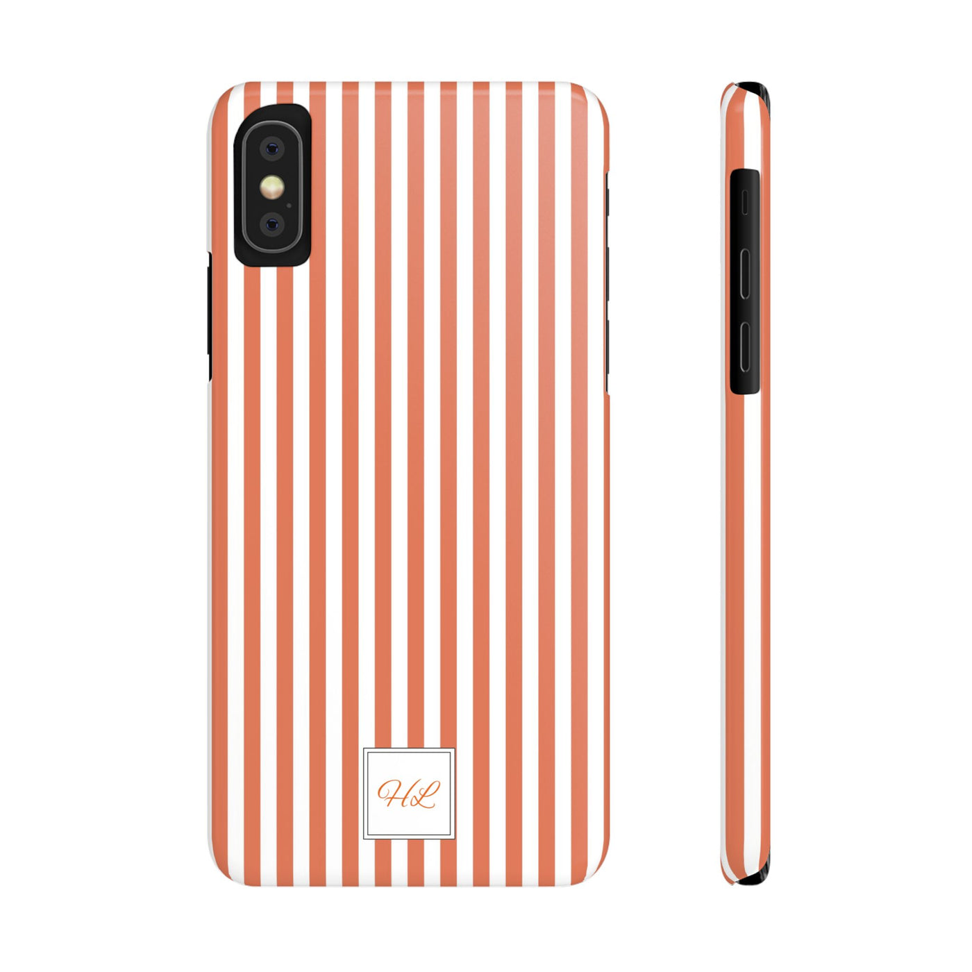 Slim Custom Personalized Winter Peach Striped Phone Case for Iphone 17 - | iPhone 16 Pro Max Case | iPhone 15 Case Iphone 14 13 12 11 10 9 8 - Studio40ParkLane