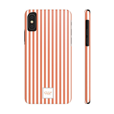 Slim Custom Personalized Winter Peach Striped Phone Case for Iphone 17 - | iPhone 16 Pro Max Case | iPhone 15 Case Iphone 14 13 12 11 10 9 8 - Studio40ParkLane