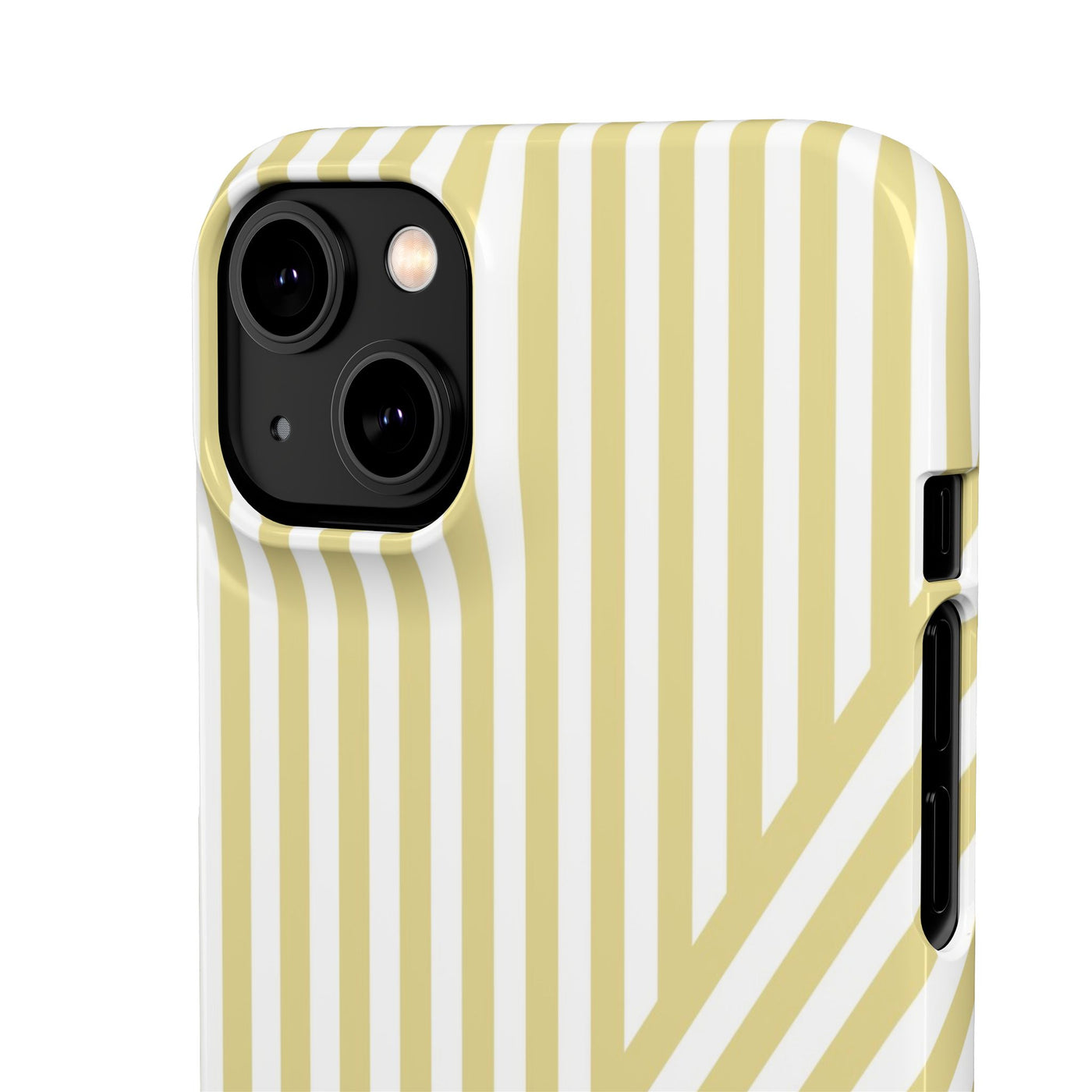 Aesthetic Yellow Beige Stripes Cute Phone Case Sleek Snap - For iPhone 17 Pro Max iPhone 16 Pro iPhone 15 Iphone 14 Plus 13 Pro 12 11 10 Gift