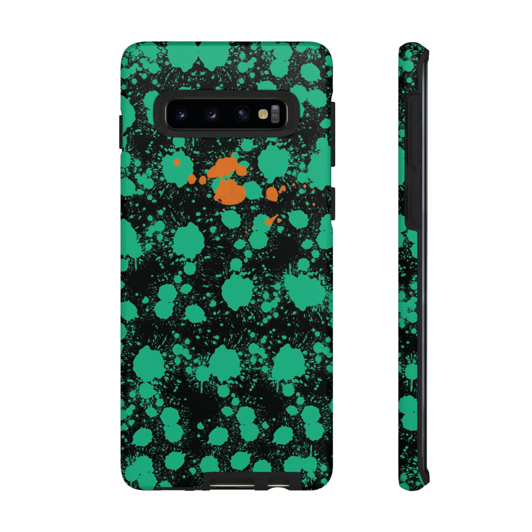 Cute Samsung Phone Case | Aesthetic Samsung Phone Case | Paint Splash Green Orange | Galaxy S23, S22, S21, S20 | Luxury Double Layer | Cool - Studio40ParkLane