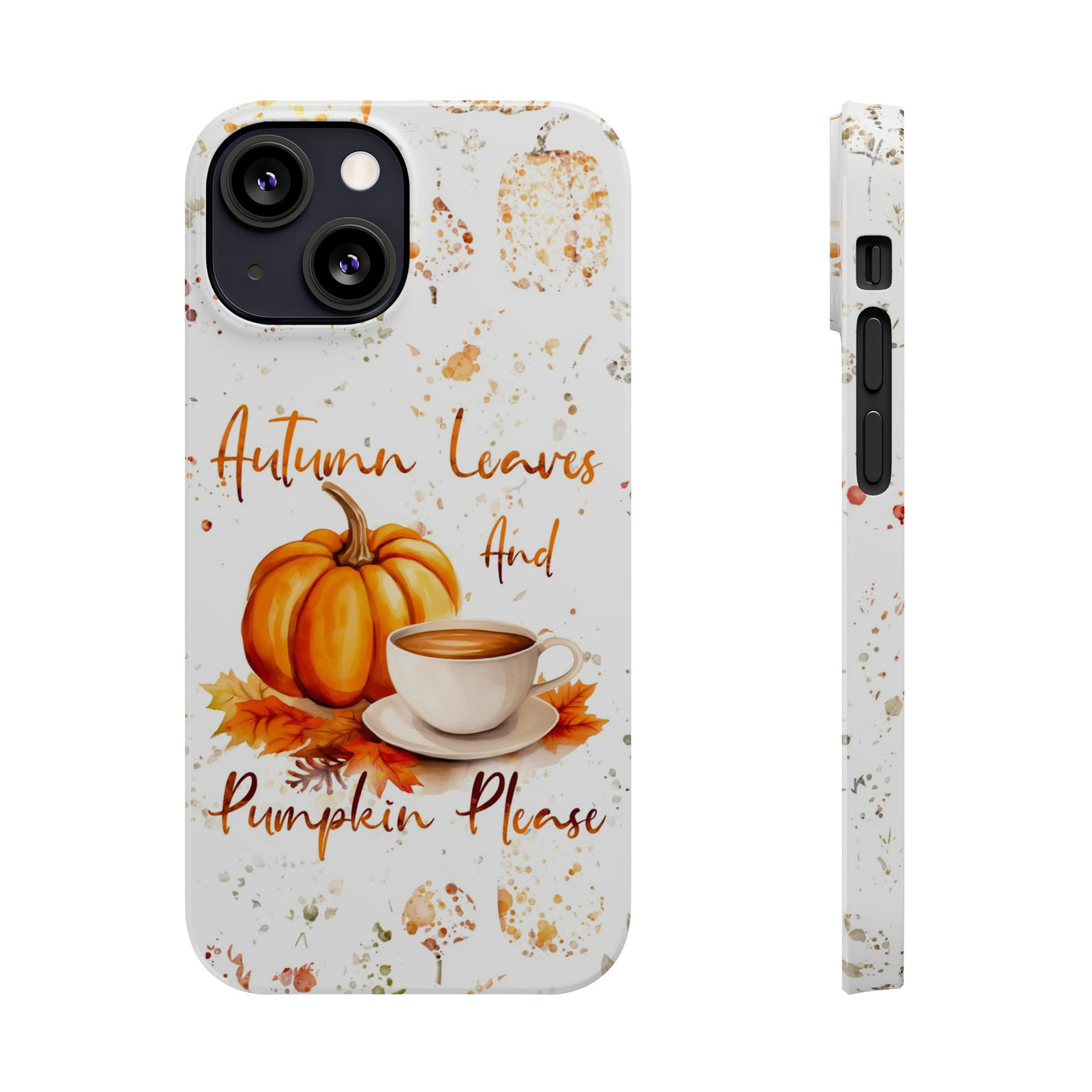 Slim Fall Leaves and Pumpkins Slim Cute Phone Cases for Iphone  | iPhone 15 Case | iPhone 15 Pro Max Case, Iphone 14, Iphone 14 Pro Max, Iphone 13