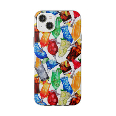 Cute Flexi Phone Cases, For Iphones and Samsung Galaxy Phones, Tropical Summer Fruit Cocktails, Galaxy S23 Phone Case, Samsung S22 Case, Samsung S21, Iphone 15, Iphone 14, Iphone 13