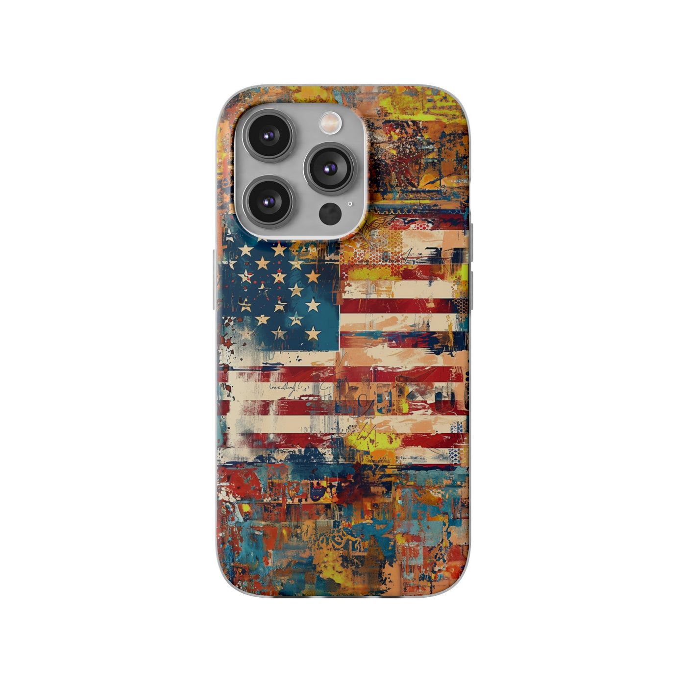 Cute Flexi Phone Cases, US Flag Abstract, Compatible with Samsung Galaxy S23, Samsung S22, Samsung S21, Samsung S20, Galaxy S20 Ultra