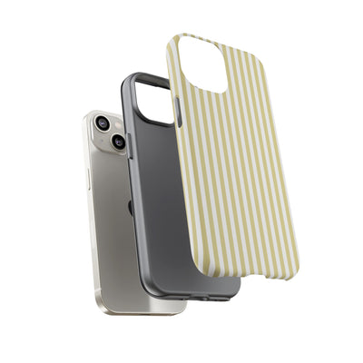 Tough Premium Soft Yellow Stripes Phone Case Gift for Her - For Apple iPhone 16 Pro Max 16e iPhone 15 Pro iPhone Iphone 14 Plus 13 Pro 12 SE XR - Studio40ParkLane