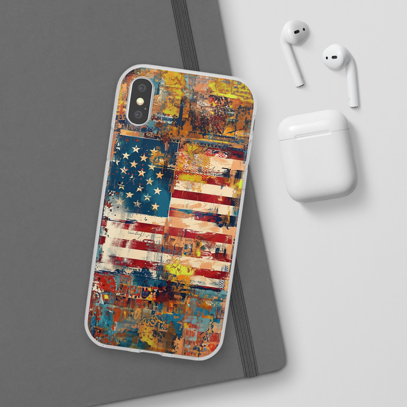 Cute Flexi Phone Cases, US Flag Abstract, Compatible with Samsung Galaxy S23, Samsung S22, Samsung S21, Samsung S20, Galaxy S20 Ultra