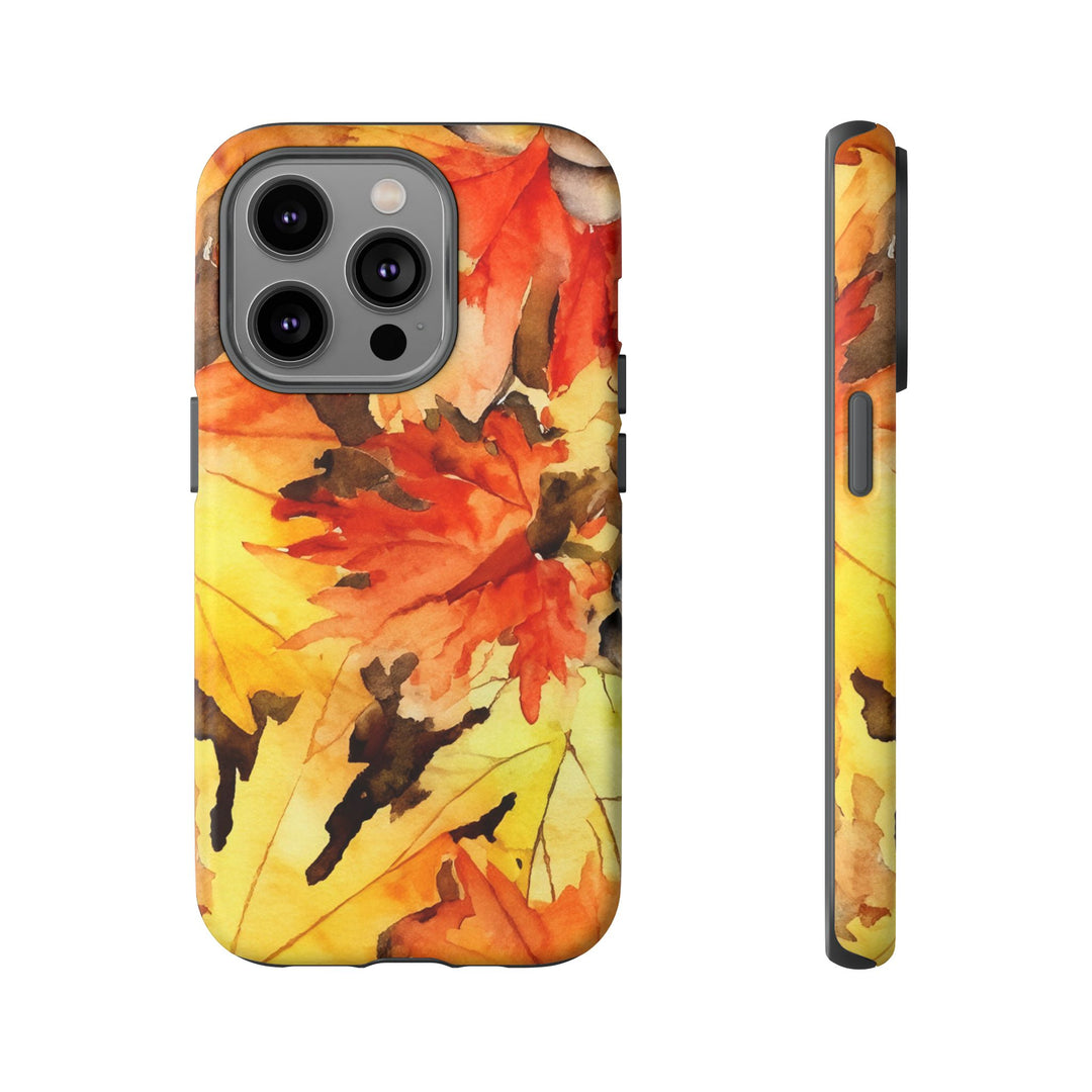 Impact Resistant, Fall Leaves, Cute Phone Cases for Samsung S24, S23, S22, S21, IPhone 15 pro Iphone 14 pro Iphone 13 IPhone 12 Iphone 11 - Studio40ParkLane