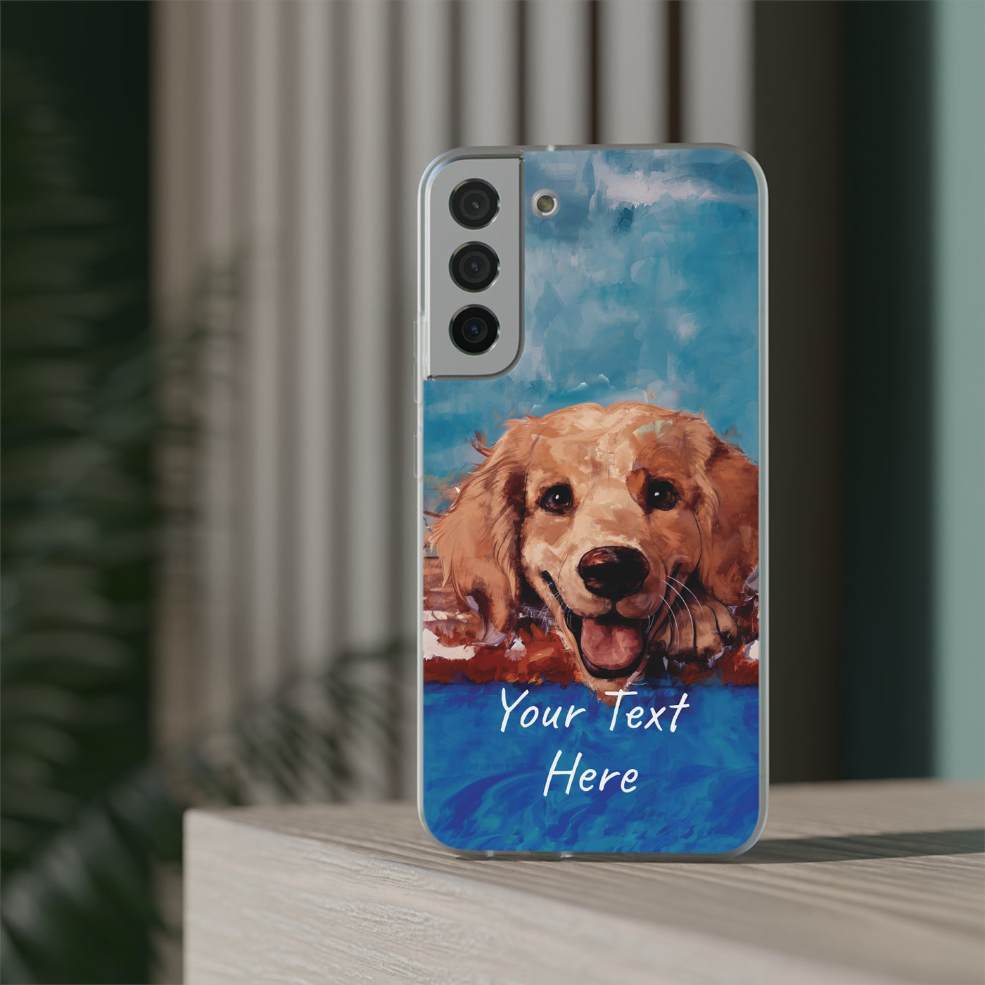 Personalized Cute Flexi Samsung Phone Cases, Golden Retriever Dog Galaxy S23 Phone Case, Samsung S22 Case, Samsung S21 Case, S20 Plus