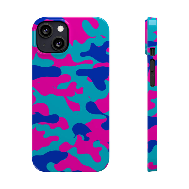 Slim Cute Phone Cases for Iphone - | iPhone 15 Case | iPhone 15 Pro Max Case, Iphone 14 Case, Iphone 14 Pro Max, Iphone 13, Blue Pink Camouflage - Studio40ParkLane
