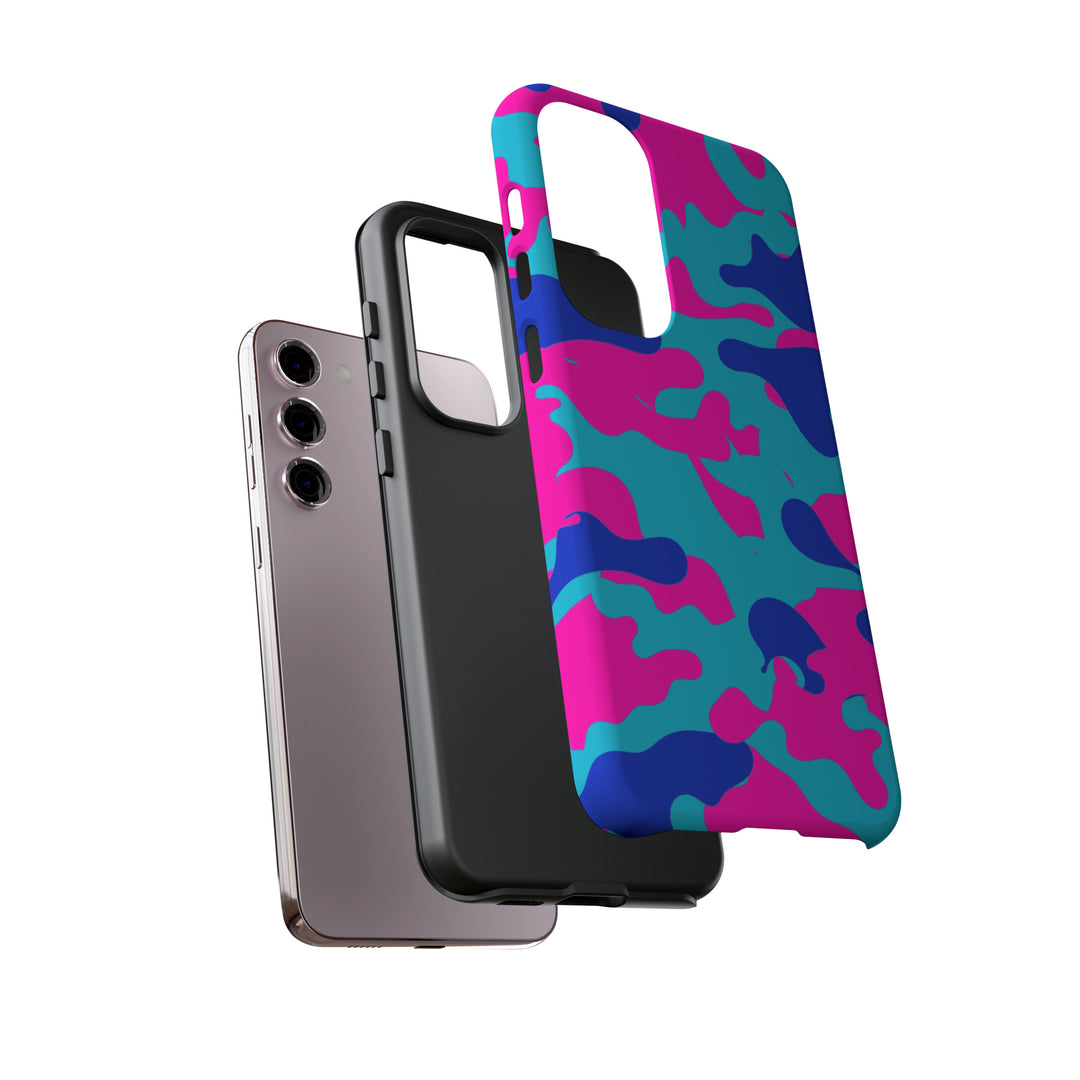 Cute Samsung Phone Case | Aesthetic Samsung Phone Case | Galaxy S23, S22, S21, S20 | Blue Pink Camouflage, Protective Phone Case - Studio40ParkLane