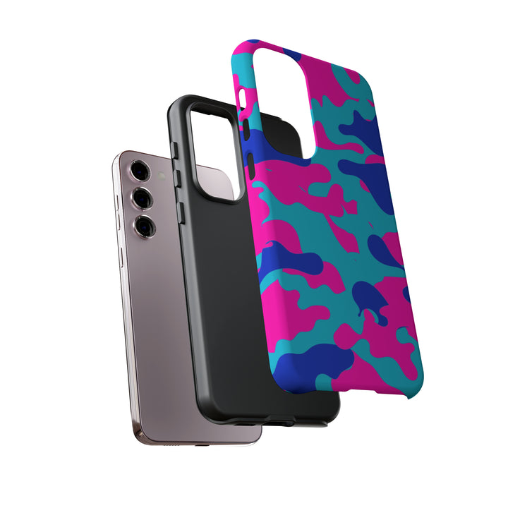Cute Samsung Phone Case | Aesthetic Samsung Phone Case | Galaxy S23, S22, S21, S20 | Blue Pink Camouflage, Protective Phone Case - Studio40ParkLane