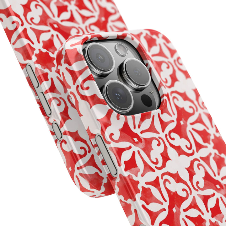 Slim Red Mosaic Gift for Her Cute Phone Cases for Iphone 16 Case | iPhone 15 Case | iPhone 15 Pro Max Case, Iphone 14, Iphone 14 Pro Max, Iphone 13, 12, 11, 10, 8,7 - Studio40ParkLane