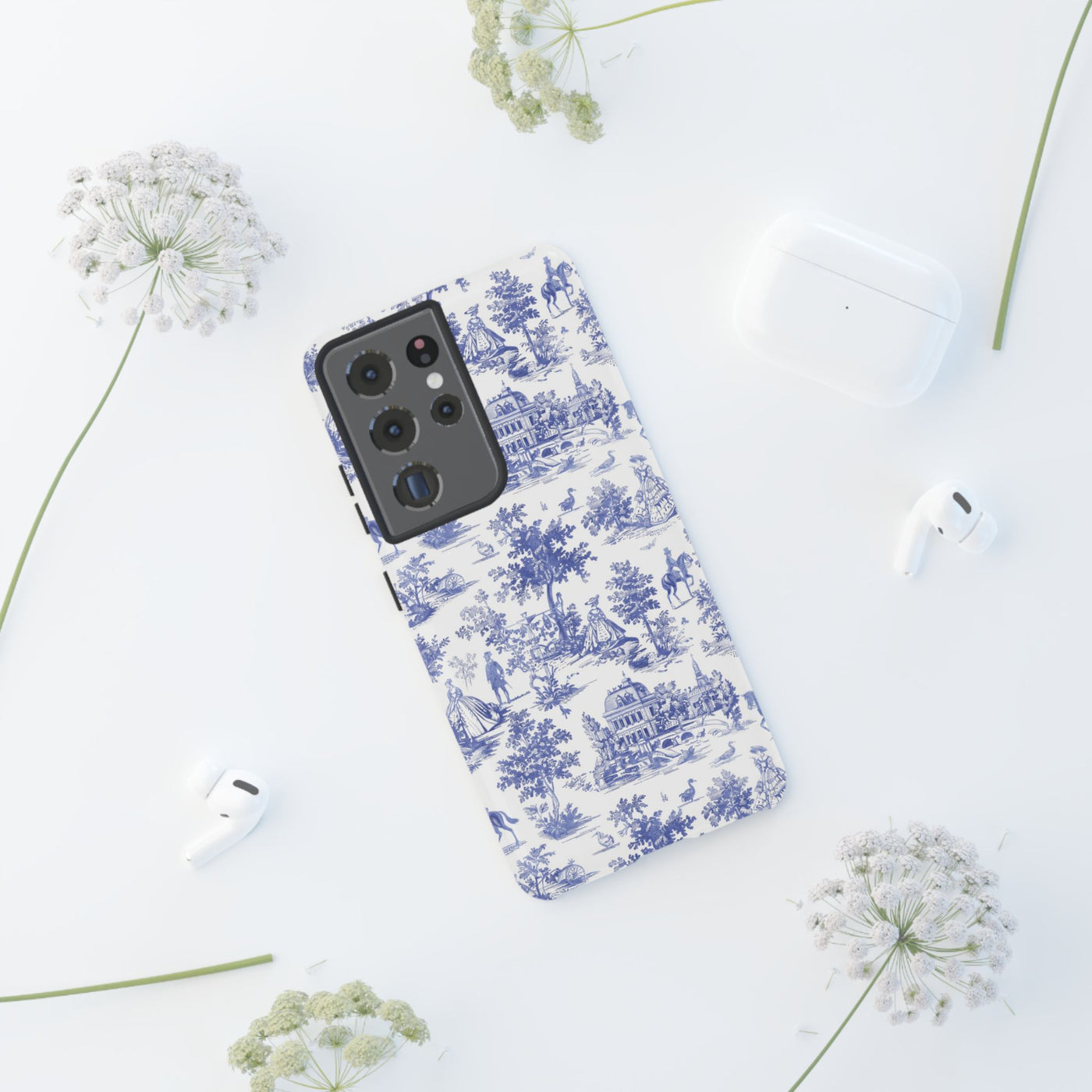 Premium Tough French Toile Gift for Her Cute Phone Cases for Samsung S25 S24, S23, S22, S21, Iphone, 16, 15, 14, 13 Pro Max Ultra - Studio40ParkLane