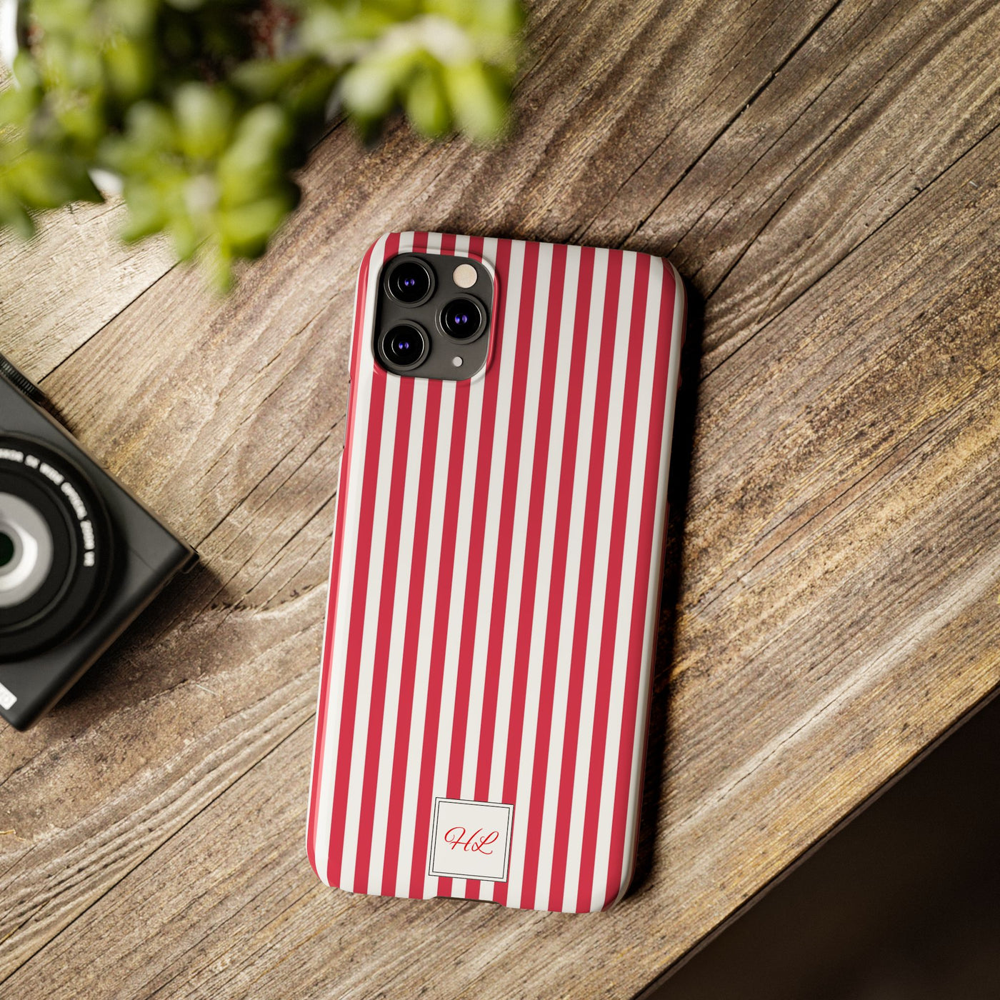 Slim Custom Personalized Winterberry Red Striped Phone Case for Iphone 17 - | iPhone 16 Pro Max Case | iPhone 15 Case Iphone 14 13 12 11 10 9 8 - Studio40ParkLane