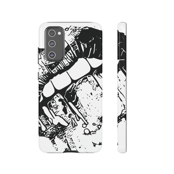Cute Samsung Phone Case | Aesthetic Samsung Phone Case | Smile Lips Black White | Galaxy S23, S22, S21, S20 | Luxury Double Layer | Cool - Studio40ParkLane