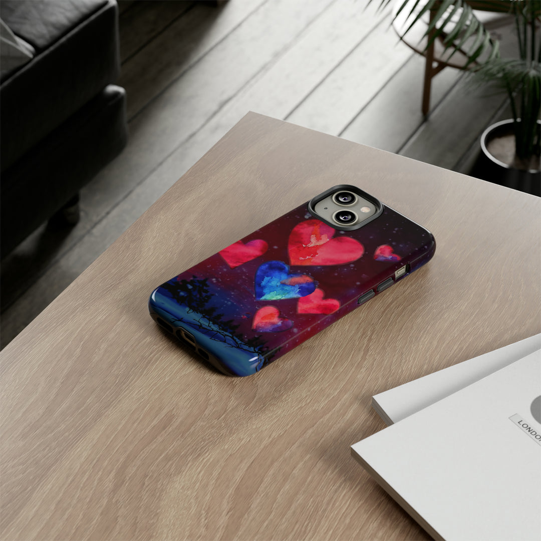 Cute IPhone Case | Rising Heart Love Night, iPhone 15 Case | iPhone 15 Pro Case, Iphone 14 Case, Iphone 14 Pro Max Case, Iphone 13 Case - Studio40ParkLane