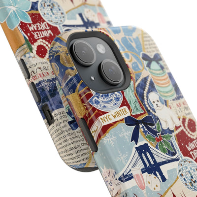 New York Winter Coquette Collage Tough Magsafe Cute Phone Cases for Iphone | iPhone 17 Pro Max Case, Iphone 16, Iphone 15 14 13 12 11 10 9