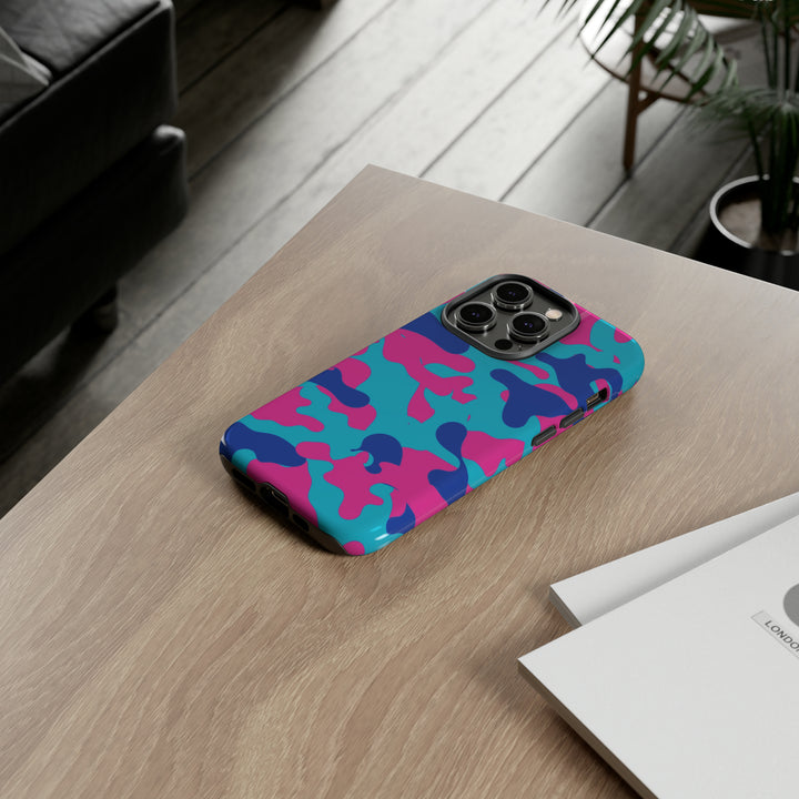 Cute IPhone Case | Blue Pink Camouflage, iPhone 15 Case | iPhone 15 Pro Case, Iphone 14 Case, Iphone 14 Pro Max Case, Protective Iphone Case - Studio40ParkLane