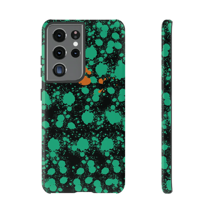Cute Samsung Phone Case | Aesthetic Samsung Phone Case | Paint Splash Green Orange | Galaxy S23, S22, S21, S20 | Luxury Double Layer | Cool - Studio40ParkLane
