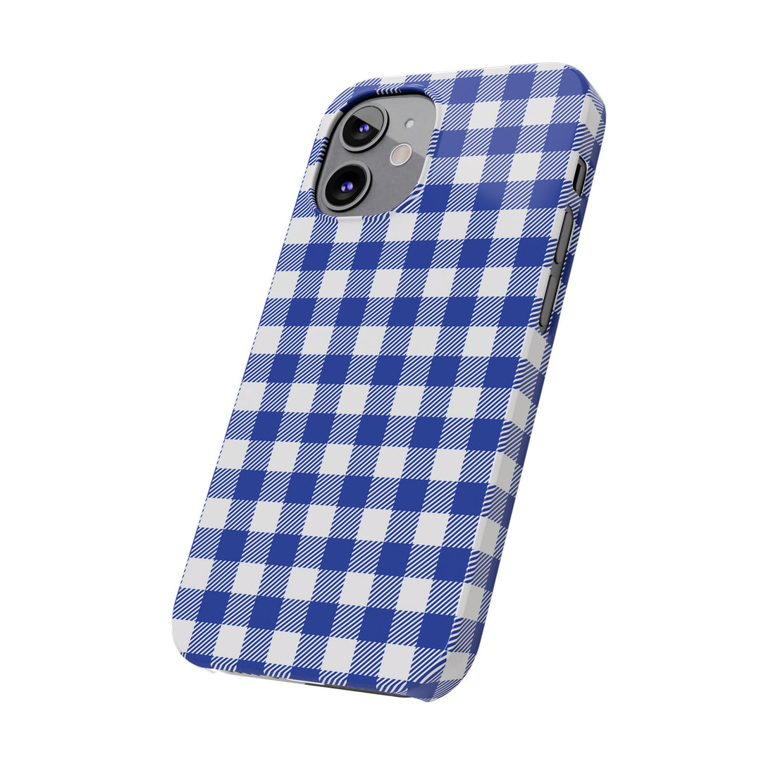 Slim Blue Gingham Gift for Her Cute Phone Cases for Iphone 16 Pro Max | iPhone 15 Case | iPhone 15 Pro Max Case, Iphone 14, 13, 12, 11, 10, 8, 7 - Studio40ParkLane