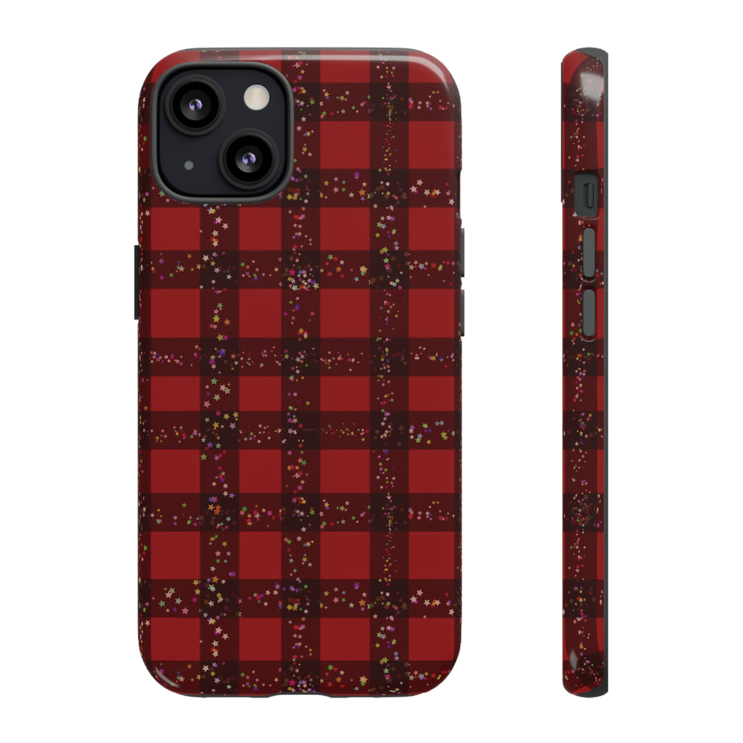 Cute IPhone Case | iPhone 15 Case | iPhone 15 Pro Max Case, Iphone 14 Case, Iphone 14 Pro Max Case IPhone Case for Art Lovers, Red Festive Plaid - Studio40ParkLane