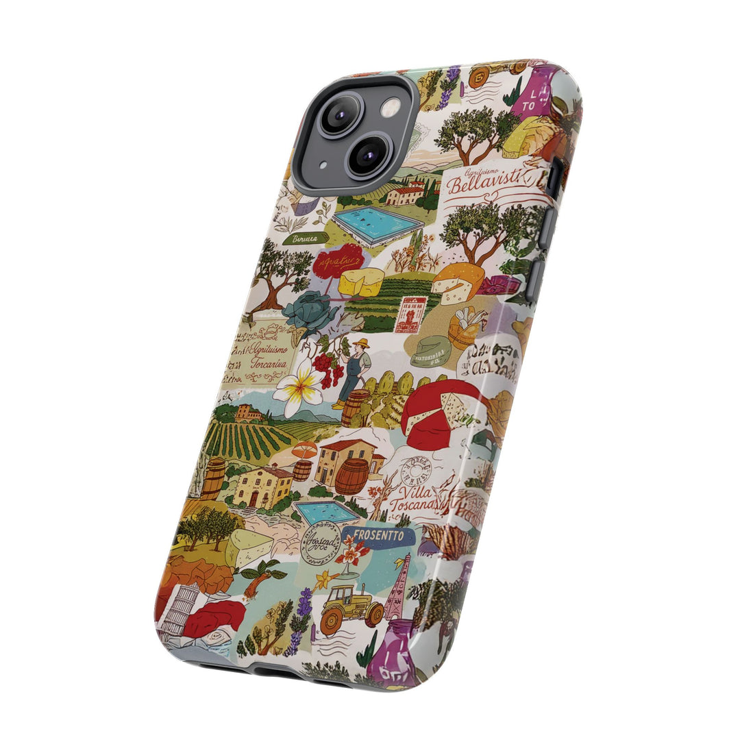 Italy Tuscany Coquette Collage Tough Premium Phone Case - For iPhone 17 Pro Max iPhone 16 Pro iPhone 15 Iphone 14 Plus 13 Pro 12 11 10 XR - Studio40ParkLane
