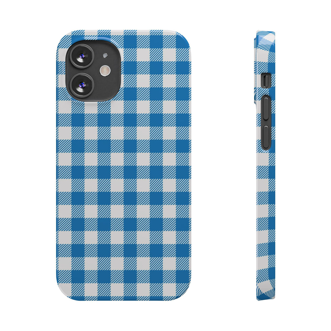 Slim Blue Gingham Gift for Her Cute Phone Cases for Iphone 16 Pro Max | iPhone 15 Case | iPhone 15 Pro Max Case, Iphone 14, 13, 12, 11, 10, 8, 7 - Studio40ParkLane