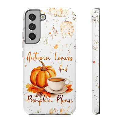 Impact Resistant, Fall Leaves Pumpkin Pie, Cute Phone Cases for Samsung S24, S23, S22, S21, IPhone 15 pro Iphone 14 pro Iphone 13 IPhone 12 Iphone 11