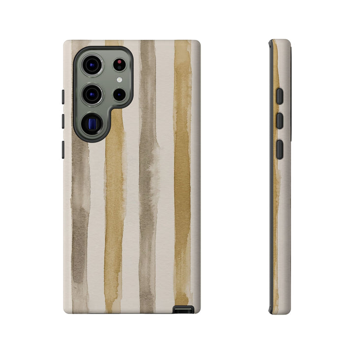Tough Cute Brown Beige Stripes Phone Case, for IPhone 17 Pro Max | Iphone 17 Air, Iphone 16, IPhone 15, 14 13 12, Samsung Galaxy S26, S25, S24, S23 - Studio40ParkLane