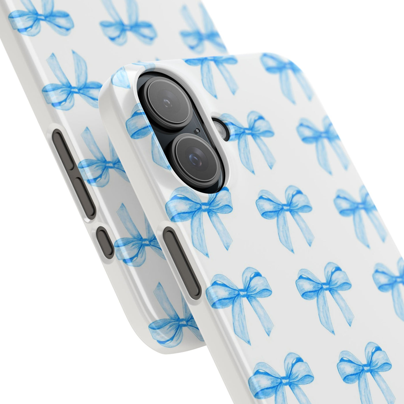 Slim Blue Bows Cute Phone Cases for Iphone 16 Pro Max | iPhone 15 Case | iPhone 15 Pro Max Case, Iphone 14, Iphone 14 Pro Max, Iphone 13 12 11 8 7