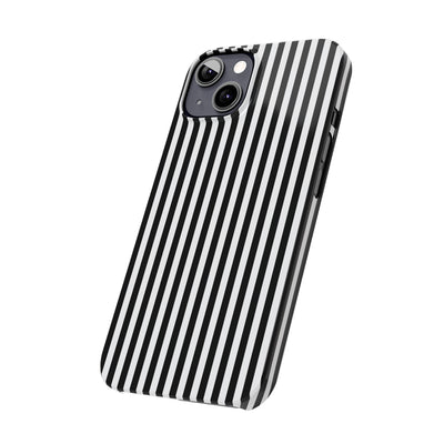 Slim Black White Striped Cute Phone Case for Iphone 16 - | iPhone 15 Pro Max Case | iPhone 14 Case Iphone 13 12 11 10 9 8 7 Gift for Her - Studio40ParkLane