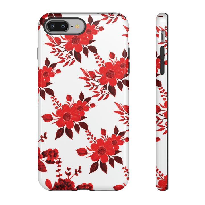 Cute IPhone Case | Red White Flowers, iPhone 15 Case | iPhone 15 Pro Case, Iphone 14 Case, Iphone 14 Pro Max Case, Protective Iphone Case - Studio40ParkLane