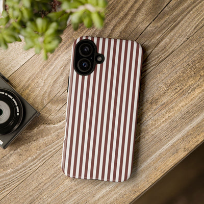 Tough Premium Chocolate Stripes Phone Case Gift for Her - For Apple iPhone 16 Pro Max 16e iPhone 15 Pro iPhone Iphone 14 Plus 13 Pro 12 SE XR - Studio40ParkLane