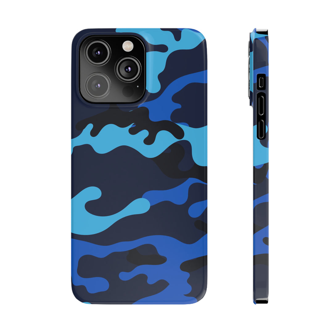 Slim Cute Phone Cases for Iphone - | iPhone 15 Case | iPhone 15 Pro Max Case, Iphone 14 Case, Iphone 14 Pro Max, Iphone 13, Blue Camouflage - Studio40ParkLane