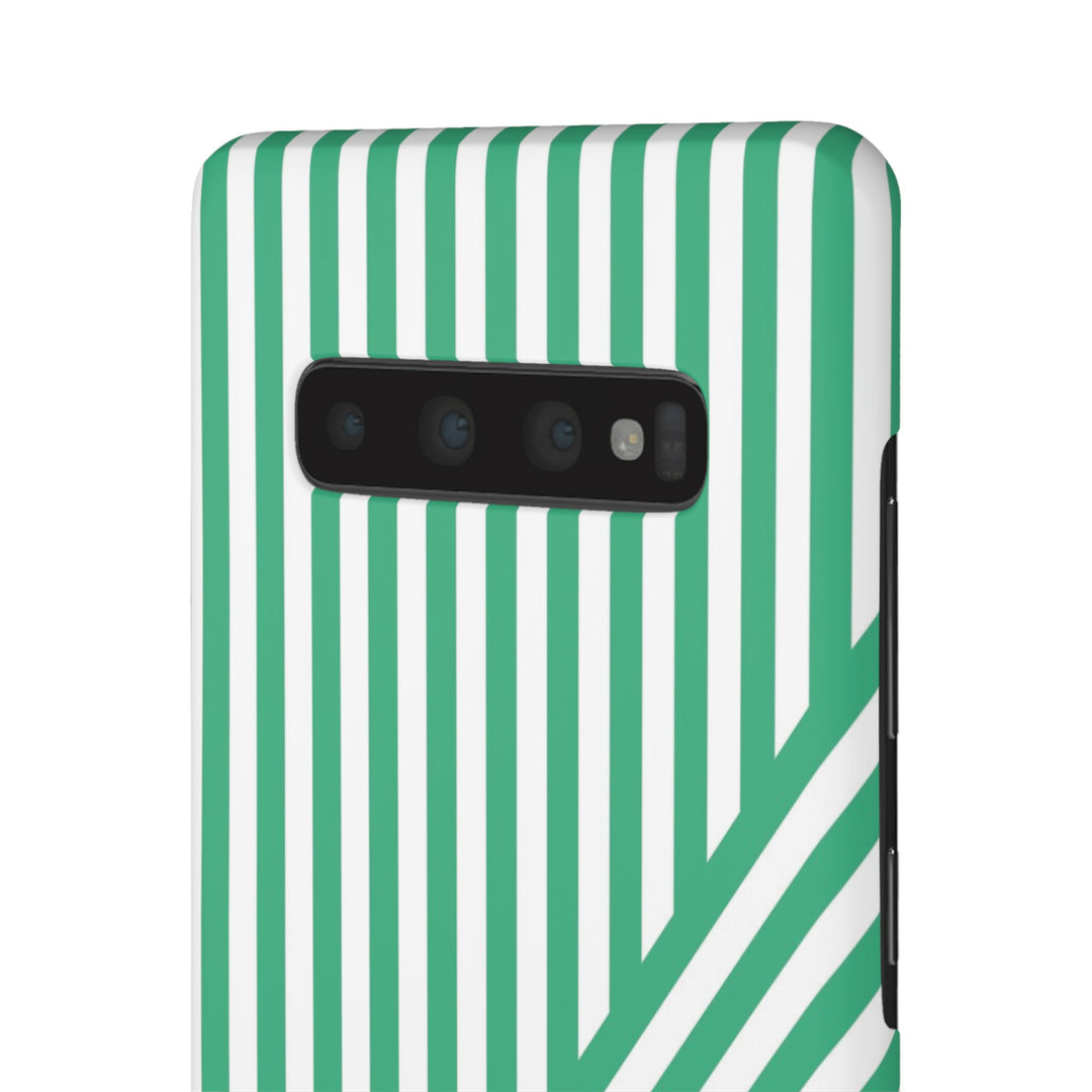 Aesthetic Emerald Stripes Cute Phone Case Sleek Snap - For iPhone 17 Pro Max iPhone 16 Pro iPhone 15 Iphone 14 Plus 13 Pro 12 11 10 Gift