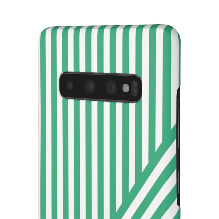 Aesthetic Emerald Stripes Cute Phone Case Sleek Snap - For iPhone 17 Pro Max iPhone 16 Pro iPhone 15 Iphone 14 Plus 13 Pro 12 11 10 Gift