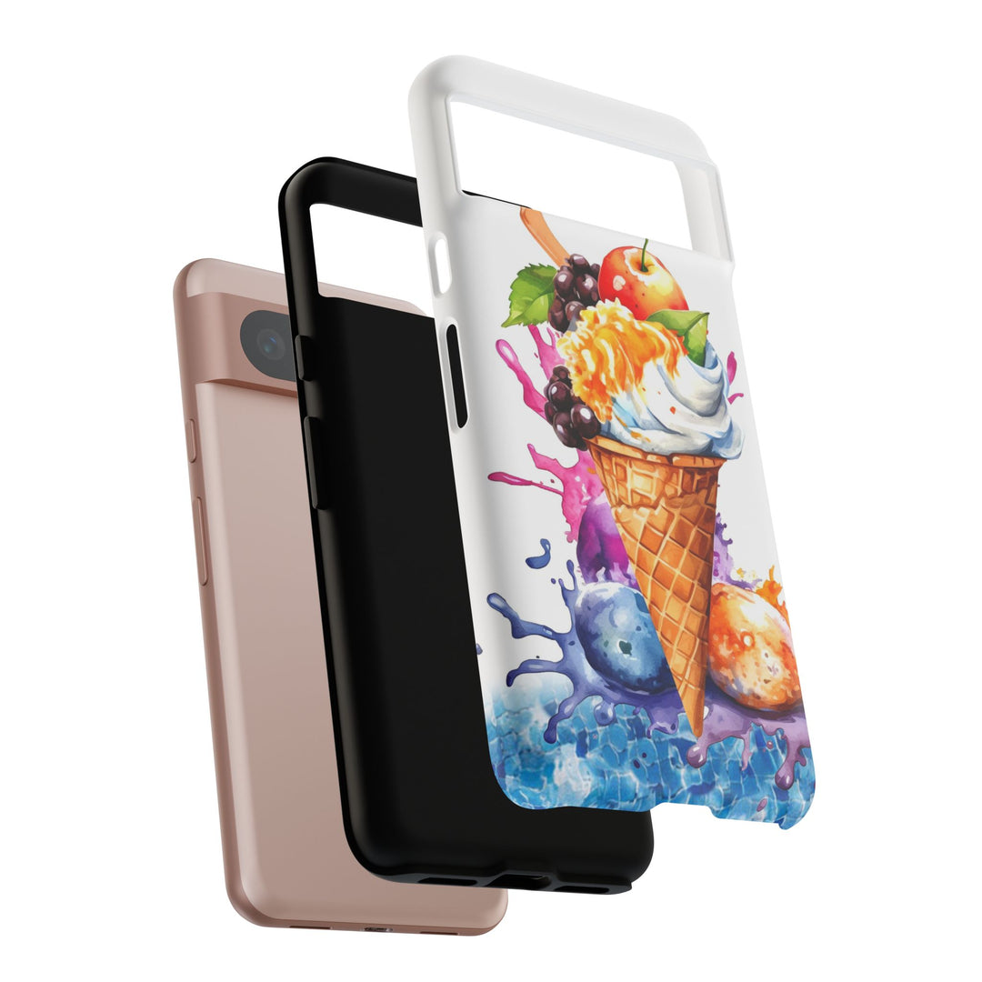 Impact Resistant, Summer Ice Cream Cone, Cute Phone Cases for Samsung S24, S23, S22, S21, IPhone 15 pro Iphone 14 pro Iphone 13 IPhone 12 Iphone 11 - Studio40ParkLane