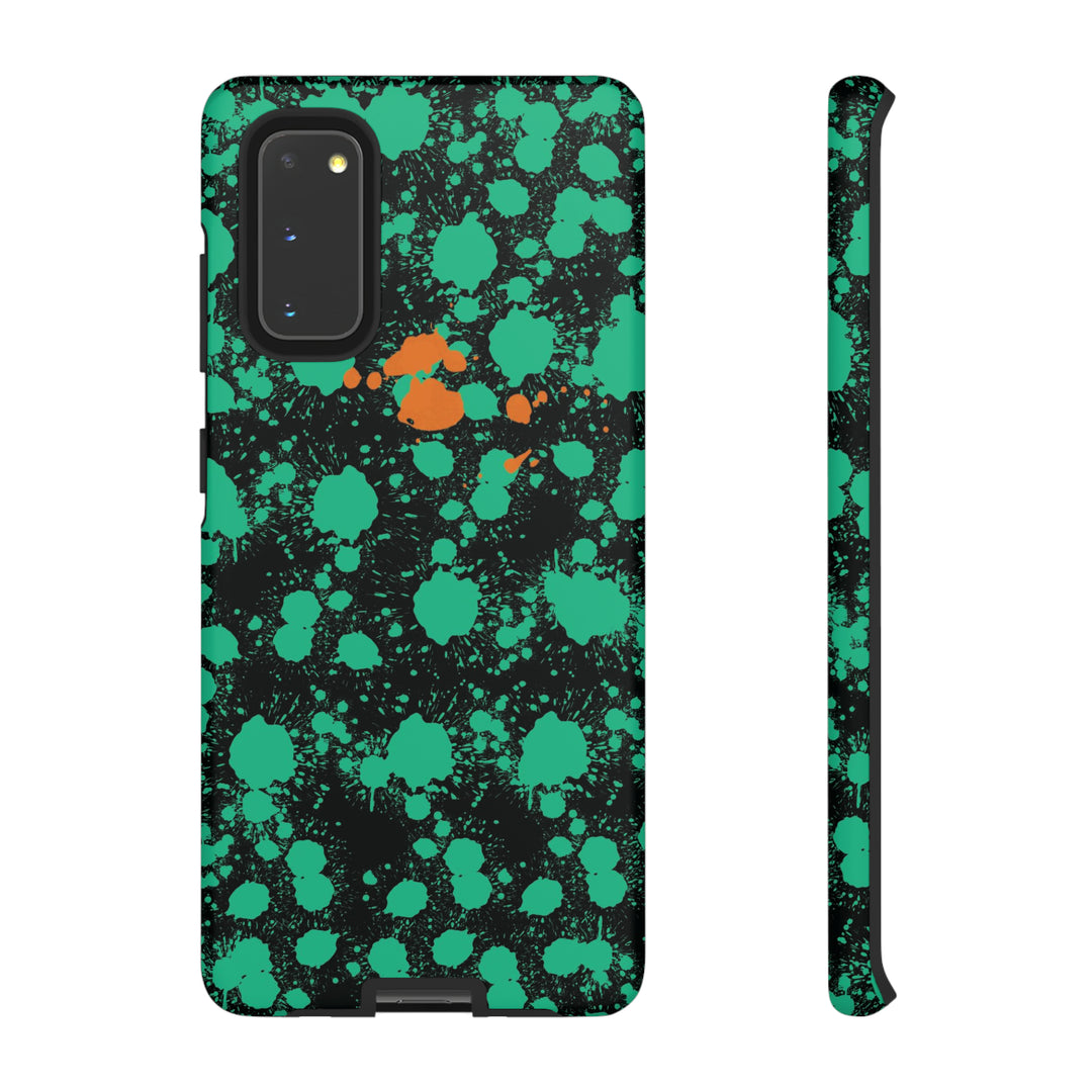 Cute Samsung Phone Case | Aesthetic Samsung Phone Case | Paint Splash Green Orange | Galaxy S23, S22, S21, S20 | Luxury Double Layer | Cool - Studio40ParkLane