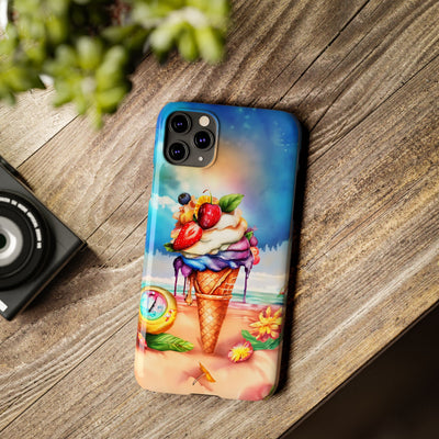 Slim Summer Ice Cream Cone Slim Cute Phone Cases for Iphone  | iPhone 15 Case | iPhone 15 Pro Max Case, Iphone 14, Iphone 14 Pro Max, Iphone 13