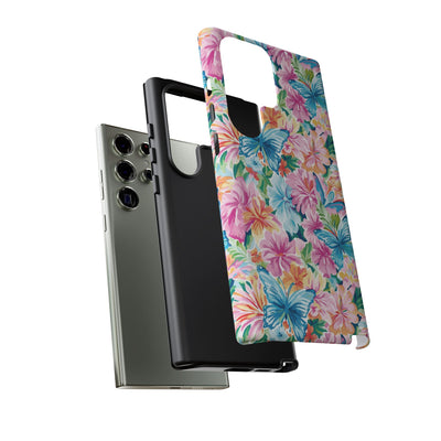 Premium Tough Butterflies Flowers Cute Phone Cases for Samsung S24, S23, S22, S21, S20, Plus and Ultra, Iphone 16 Pro Max,15, 14, 13, 12, 11, 10