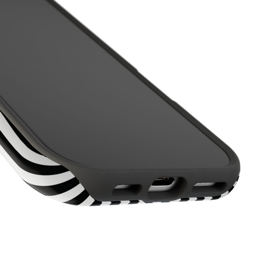 Custom Personalized Black White Striped Magsafe Phone Case for Iphone 17 - | iPhone 16 Pro Max Case | iPhone 15 Case Iphone 14 13 12 11 10 - Studio40ParkLane
