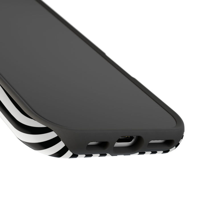 Custom Personalized Black White Striped Magsafe Phone Case for Iphone 17 - | iPhone 16 Pro Max Case | iPhone 15 Case Iphone 14 13 12 11 10 - Studio40ParkLane