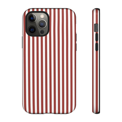 Tough Premium Red Stripes Phone Case Gift for Her - For Apple iPhone 16 Pro Max 16e iPhone 15 Pro iPhone Iphone 14 Plus 13 Pro 12 SE XR - Studio40ParkLane