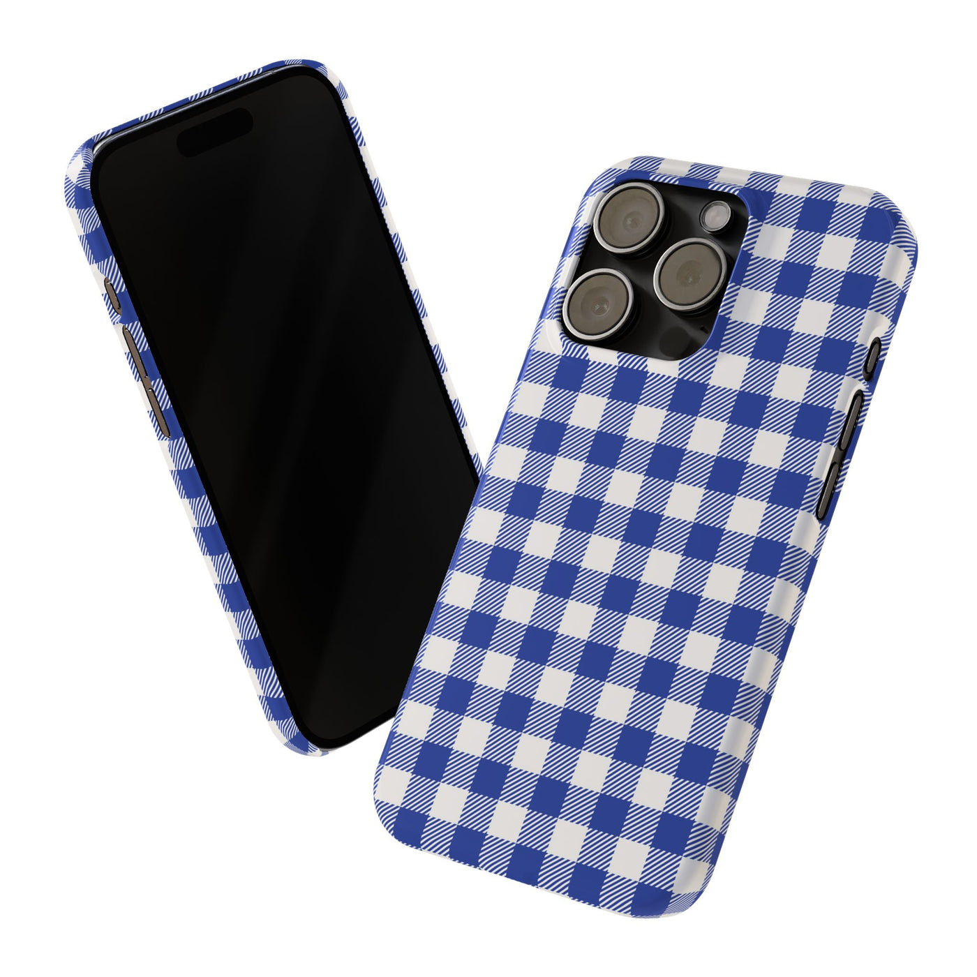 Slim Blue Gingham Gift for Her Cute Phone Cases for Iphone 16 Pro Max | iPhone 15 Case | iPhone 15 Pro Max Case, Iphone 14, 13, 12, 11, 10, 8, 7