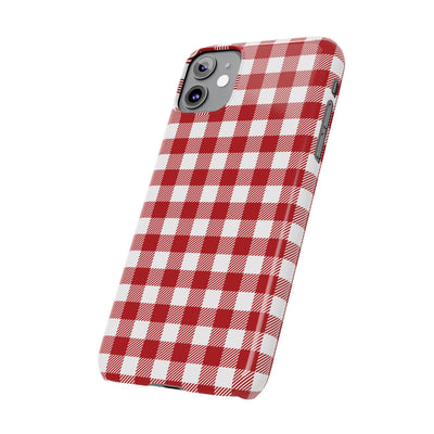 Slim Red Gingham Gift for Her Cute Phone Cases for Iphone 16 Pro Max | iPhone 15 Case | iPhone 15 Pro Max Case, Iphone 14, 13, 12, 11, 10, 8, 7