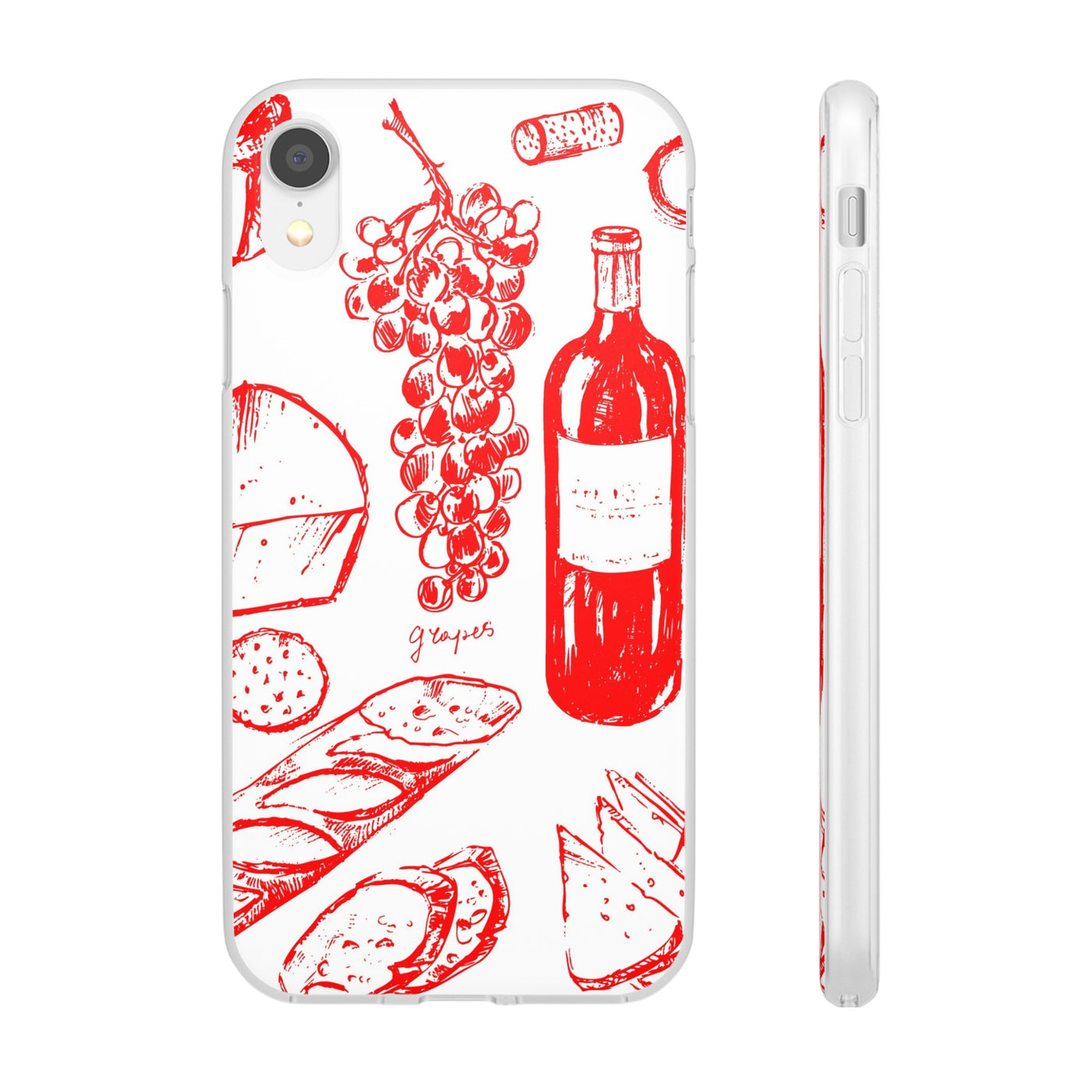 Cute Flexi Phone Cases, French Food Wine Red, Compatible with Samsung Galaxy S23, Samsung S22, Samsung S21, Samsung S20, Galaxy S20 Ultra