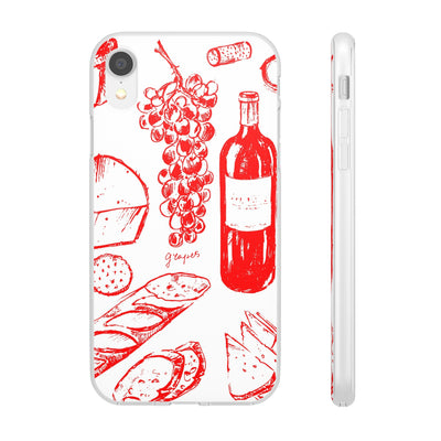 Cute Flexi Phone Cases, French Food Wine Red, Compatible with Samsung Galaxy S23, Samsung S22, Samsung S21, Samsung S20, Galaxy S20 Ultra